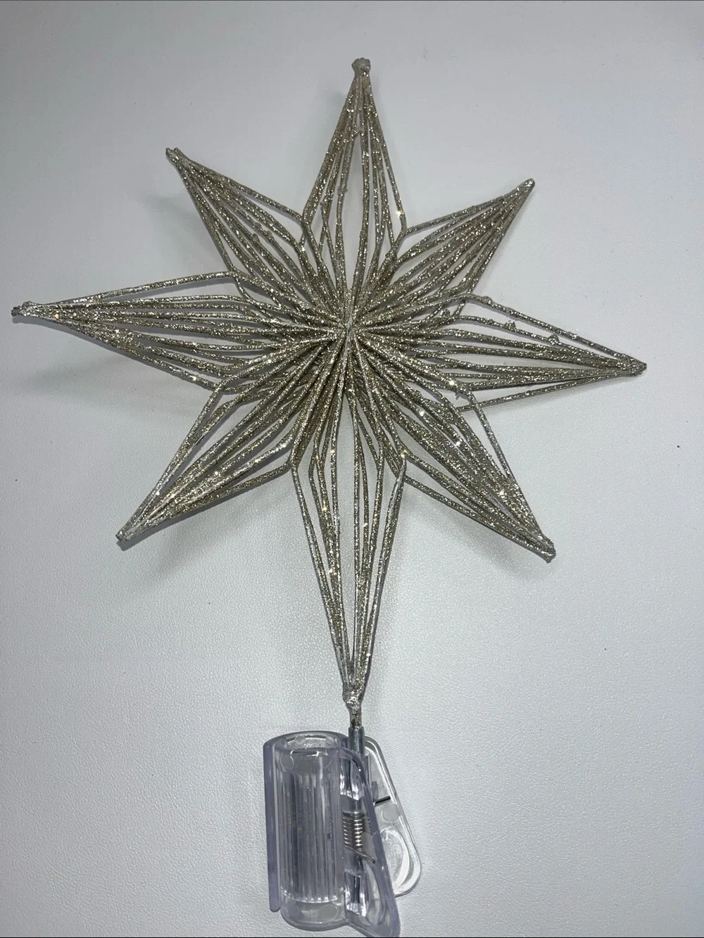 Glittered gold and silver Star Tree Topper - Silver